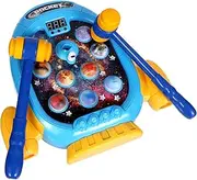 Kisangel Whack Interactive Knocking for Dual Hammers Engaging Hitting Game to Develop Rhythm Coordination Safe Material Fun Educational Activity for Ages