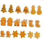 TEHAUX DIY Christmas Accessories 18pcs Resin Keychain Charms Flatback for Earring Christmas Present