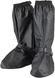 LEAD RW-058A Motorcycle Bicycle Rain Boot Cover, Foldable, Portable, Rainwear, Waterproof, Windproof, Cold Protection, Stain Resistant, Durable, Black