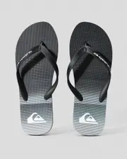 [Quiksilver] Quiksilver Men's Molokai Stripe Flip Flops Slippers in Black Size 11 11 Black