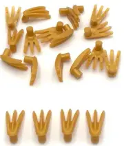 Lego 20 New Pearl Gold Minifigures Weapons Bladed Claws Spread Parts