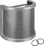U-tech Upgraded Three-Layer Microphone Pop Filter with Elastic Mesh, Foam & Etamine Layers - Perfect Mic Windscreen Cover and Handheld Shield Mask for Vocal Recording YouTube Videos Streaming(Silver)