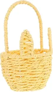 Rabbit Ear Flower Basket Handmade Paper Rope Small Bunny Basket Handle Easter Decor Home Accessory