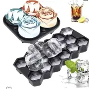 Ice Ball Cube Maker Mold Drinks Whiskey Bourbon Scotch Juice Silicone 2 Pack