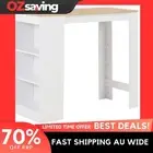 bar table white engineered wood 110x50x103 cm shelf natural color 0215