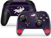 TACKY DESIGN Astronaut Skin for Nintendo Switch Controller Skin Purple Space, Sticker Compatible for Pro Controller Skin Leaf Vinyl 3m Decal Full wrap Cover