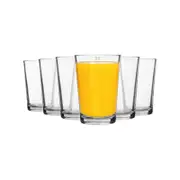 LAV 6 Piece Lara Water Glasses Set - Glass Whiskey Soft Drinks Soda Tumblers - 205ml