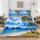 The Beach Is Covered With Sand 3D Quilt Duvet Doona Cover Set Pillow case Print