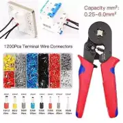 Ferrule Crimper Plier Kit 0.25-10mm² Wire End Terminal Ratchet Crimping Tool AU