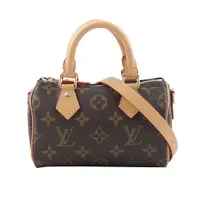 在飛比找PChome24h購物優惠-LV Monogram Nano Speedy 塗層帆布二用