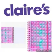 Claire's Diary Girls Popper Fidget Toy-Kids Journal Gift Notebook Purple Blue