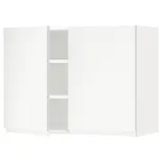 METOD wall cabinet with shelves/2 doors, white/Voxtorp matt white, 80x37x60 cm