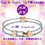 CHARRIOL夏利豪 COUP DE FOUDRE玫瑰金三心飾頭手環M款C6(04-102-1269-1)