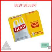 Glad Glad Tall Kitchen Handle-tie Trash Bags - 13 Gallon White Trash Bag - 50 Co