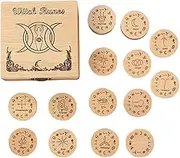 Wooden Witch Rune Set, Rune Stone Set - Prediction Tree Rune - Carved Rune for Divination, Nordic Rune Set, Meditation Nordic Rune Set, Meditation Nordic Rune Divination Set, Meditation Nordic Runes,