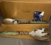 NEW in Box Julia Knight Holly Sprig Salad Serving Set Mojito Green
