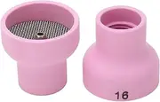 2Pcs TIG Welding Cup 16# Ceramic Nozzle 2.4mm with Stainless Steel Mesh for WP17 18 26 Torch, Long Lifespan, Easy Installation, Efficient Heat Dissipation