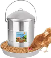 Permafarm® Automatic Chicken Feeder 12KG/26.5lbs, Authentic 304 Food-Grade Stainless Steel Poultry Feeder |Heavy-Duty 0.9mm Metal Thickness, Top-Fill Design, Rust-Free & Built for Life-Long Durability