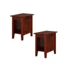AFI Nantucket 14 in. Wide Walnut Brown Rectangle Solid Hardwood Side Table with