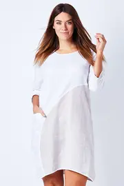 3/4 Sleeve Splice Dress--SEES-SW2842