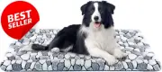 Dog Crate Pad Bed Reversible Warm Cool Soft Pet Mat Machine Washable Grey Stone