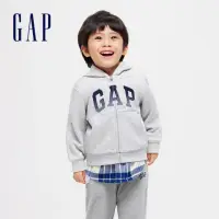 在飛比找momo購物網優惠-【GAP】男幼童裝 Logo連帽外套-灰色(429225)
