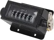 Mechanical Counter, 6 Digit Hand Pull Stroke Tally Counter with Spring, Large Calculation Capacity, for Textile, Machinery, Printing