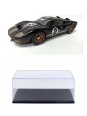 DIECAST CAR W/DISPLAY CASE 1966 FORD GT40 MK II #2 (DIRTY VERSION SC431BK 1/18