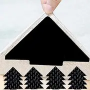 Xolixorium 16PCS Reusable Rug Gripper Tape - Double-Sided Anti-Slip Tape for Rugs, Carpets & Mats - Washable Non-Slip Underlay for Hardwood, Tile Floors & Area Rugs