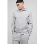 Mens Grey Marl Man Colour Block Hoodie