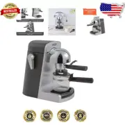 Durable 4-Cup Espresso Machine with Glass Carafe and Frothing Nozzle - Silver