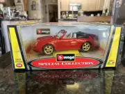 BBURAGO SPECIAL COLLECTION 1/18 SCALE PORSCHE CARRERA CABRIOLET RED Italy Made