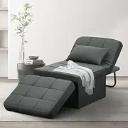 Ainfox Convertible Sofa Bed, 4 in 1 Multi-Function Folding Ottoman Bed with Adjustable Backrest, Modern Futon Couch No Assembly for Living Room Apartment Office Small Space (Dark Grey)