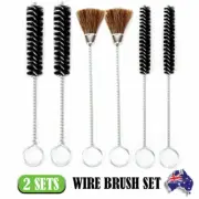6Pcs NEW Handy Hardware Wire Brush Set General Cleaning Stainless Steel Handles