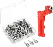 [uxcell] 1/2Inch Shoe Spikes, 50 Pack Steel Long Spikes Track and Field Running Spikes Replacement Spikes Nails with Spike Wrench for Jumping Sprint Sports Short Running Track, Silver