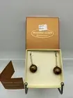 Authentic Murano Glass Earring With Certificate- Bead Mocha- M2