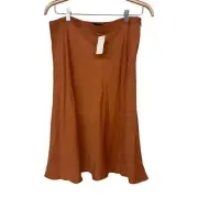 New NWT Ann Taylor Rust orange A-Line Knee Length Skirt Sz 12 #28404293 pull on