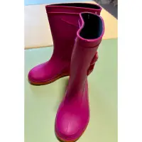 在飛比找蝦皮購物優惠-法國Meduse  桃紅色法式QQ兒童雨鞋 15公分/ US