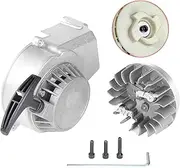SUNQIAO Pocket Bike Easy Pull Starter, Alloy Easy Recoil Starter Fly Wheel for 47 49cc 2 Stroke Mini ATV Dirt Bike (Silver)