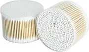 SPORWAY Pack of 1000 Cotton Buds Natural Cotton Buds with Double Round Tip Ear Sticks Cotton Carrier 12 cm Cleaning Sticks for Camera Keyboard Makeup Polishing Cleaning