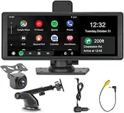 Portable 9.3“ IPS Touchscreen Car Stereo with Wireless Carplay & Android Auto Portable Car Radio, Backup Camera， Mirrorlink, Bluetooth Handsfree, AUX/FM Transmitter, Carplay Screen Supports All Cars
