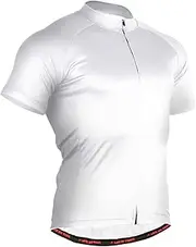 [GuoChe] White Men's Cycling Jersey Bicycle Short Sleeved Bicycle Jacket with Pockets