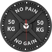 ＫＬＫＣＭＳ 50kg 3D Barbell Wall Clock Ornament Gym Clock Watch for Home Gym Bodybuilding Workout