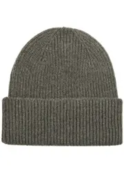 Colorful Standard Ribbed Wool Beanie - Olive One Size