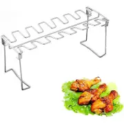 Chicken Wing Leg Rack For Grill Smoker Oven Steel Vertical Roaster Stand In BBQ
