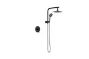 Welba 10" Rain Shower Head Set With Mixer Round Shower Black