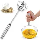 Steel Semi-Automatic Whisk Hand Push Mixer Kitchen Stirrer Z0P8