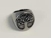 Men Vintage Charm Black Silver Stainless Steel Tree Of Life Band Ring 6.5 Gift