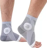 Lixinsunbu Compression Socks Toeless Socks for Women Men Support Ankle Foot Sock for Sports, Gray, L Short
