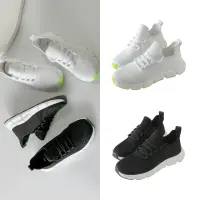 在飛比找momo購物網優惠-【FUFA Shoes 富發牌】流線飛織輕盈休閒鞋-黑/白 